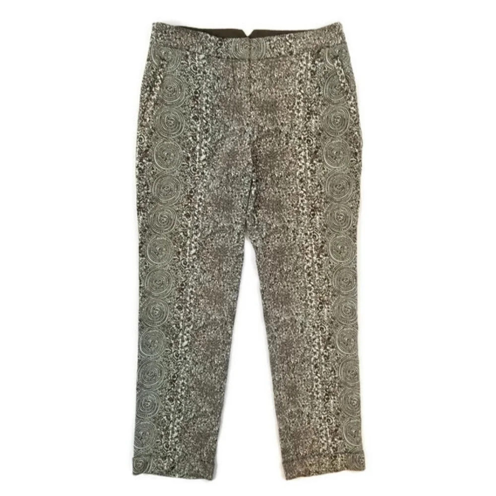 Tory Burch Patterned Cuffed Ankle Pants